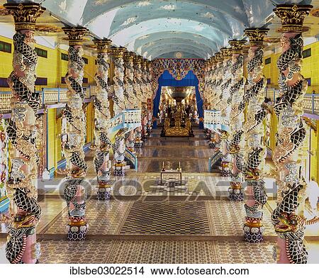 "Cao Dai Temple, interior, Caodaiism, Tay Ninh, Sudvietnam, Vietnam, Asia" View Large Photo Image Picture - "Cao Dai Temple, interior, Caodaiism, Tay Ninh, Sudvietnam, Vietnam, Asia". Fotosearch