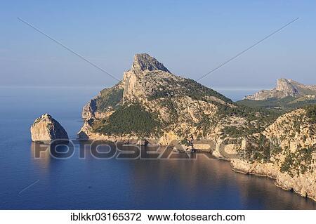Stock Image - "Cap Formentor, seen from Mirador des Colomer, Cap Formentor, Majorca, Balearic Islands, Spain, Europe". Fotosearch