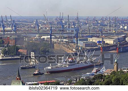 "Cap San Diego museum ship travelling on the Elbe river in the Port of Hamburg, Hamburg, Germany, Europe" View Large Photo Image Stock Photo - "Cap San Diego museum ship travelling on the Elbe river in the Port of Hamburg, Hamburg, Germany, Europe". Fotosearch