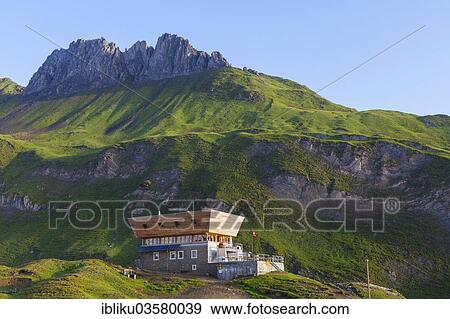 Stock Photo - "Capanna Corno Gries refuge, Val Bedretto, near Bedretto, Kanton Tessin, Switzerland, Europe". Fotosearch