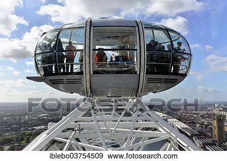 Stock Photo - "Capsule of the London Eye or Millennium Wheel, Ferris wheel, London, Greater London, England, United Kingdom, Europe". Fotosearch