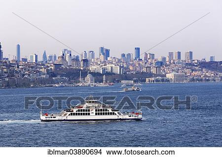 "Car ferry on the Bosphorus and the districts of Besiktas and Sisli with Dolmabahce Palace, Istanbul, European Side, Turkey, Asia" View Large Photo Image Picture - "Car ferry on the Bosphorus and the districts of Besiktas and Sisli with Dolmabahce Palace, Istanbul, European Side, Turkey, Asia". Fotosearch