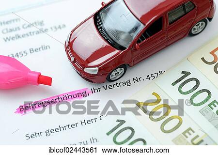 "Car insurance letter and miniature car, symbolic image for a rise in car insurance premiums" View Large Photo Image Stock Image - "Car insurance letter and miniature car, symbolic image for a rise in car insurance premiums". Fotosearch