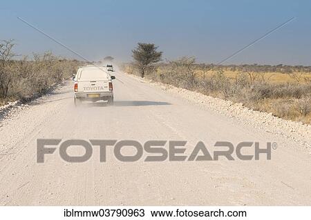 "Car on dirt road, Etosha National Park, Namibia, Africa" View Large Photo Image Stock Image - "Car on dirt road, Etosha National Park, Namibia, Africa". Fotosearch
