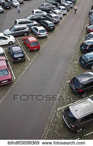 Stock Photo - Car park with many parked cars. Fotosearch
