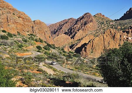 "Car travelling on a mountain road, Souss-Massa-Draa, Antiatlas, Morocco, Africa" View Large Photo Image Stock Image - "Car travelling on a mountain road, Souss-Massa-Draa, Antiatlas, Morocco, Africa". Fotosearch