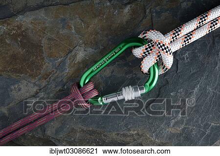 Carabiner with safety rope View Large Photo Image Stock Image - Carabiner with safety rope. Fotosearch