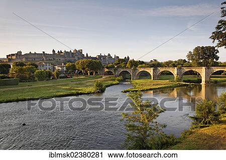 "Carcassonne, castle with bridge over the Aude river, morning mood, Languedoc-Roussillon, Aude, France, Europe" View Large Photo Image Stock Image - "Carcassonne, castle with bridge over the Aude river, morning mood, Languedoc-Roussillon, Aude, France, Europe". Fotosearch