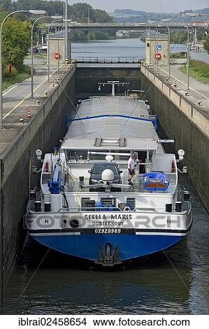 "Cargo ship being lifted in a sluice, Rhine? ÇôMain? ÇôDanube Canal, Regensburg, Upper Palatinate, Bavaria, Germany, Europe" View Large Photo Image Picture - "Cargo ship being lifted in a sluice, Rhine? ÇôMain? ÇôDanube Canal, Regensburg, Upper Palatinate, Bavaria, Germany, Europe". Fotosearch