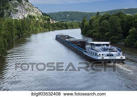 "Cargo ship on the Main-Danube Canal, Altmuhltal, near Essing, Bavaria, Germany, Europe" View Large Photo Image Stock Photo - "Cargo ship on the Main-Danube Canal, Altmuhltal, near Essing, Bavaria, Germany, Europe". Fotosearch