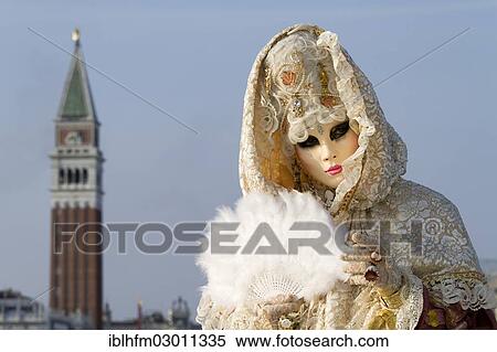 "Carnival in Venice, Venetian mask and a fanciful costume, Campanile tower at back, Venice, Venezien, Italy, Europe" View Large Photo Image Stock Photography - "Carnival in Venice, Venetian mask and a fanciful costume, Campanile tower at back, Venice, Venezien, Italy, Europe". Fotosearch