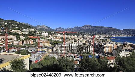 "Carnoles quarter with the construction site for a new eco-district, Roquebrune Cap Martin, Departement Alpes Maritimes, Region Provence Alpes Cote d'Azur, France, Mediterranean, Europe" View Large Photo Image Stock Photo - "Carnoles quarter with the construction site for a new eco-district, Roquebrune Cap Martin, Departement Alpes Maritimes, Region Provence Alpes Cote d'Azur, France, Mediterranean, Europe". Fotosearch