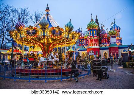 "Carousel, Christmas market in the Tivoli Gardens amusement park, city centre, Kopenhagenop, Denmark, Europe" View Large Photo Image Stock Image - "Carousel, Christmas market in the Tivoli Gardens amusement park, city centre, Kopenhagenop, Denmark, Europe". Fotosearch
