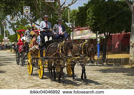 "Carriage at the Feria de Abril, Seville, Andalucia, Spain, Europe" View Large Photo Image Stock Image - "Carriage at the Feria de Abril, Seville, Andalucia, Spain, Europe". Fotosearch