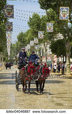 "Carriage at the Feria de Abril, Seville, Andalucia, Spain, Europe" View Large Photo Image Stock Photo - "Carriage at the Feria de Abril, Seville, Andalucia, Spain, Europe". Fotosearch
