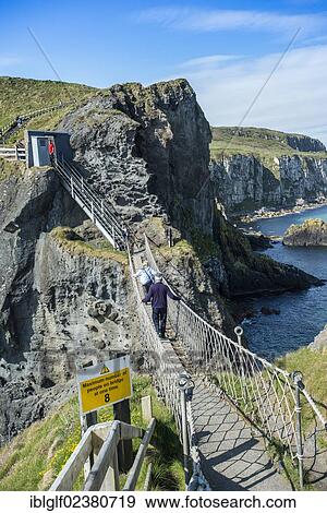 "Carrick-a-Rede Bridge, suspension bridge, Moyle, Northern Ireland, United Kingdom, Europe" View Large Photo Image Stock Photo - "Carrick-a-Rede Bridge, suspension bridge, Moyle, Northern Ireland, United Kingdom, Europe". Fotosearch