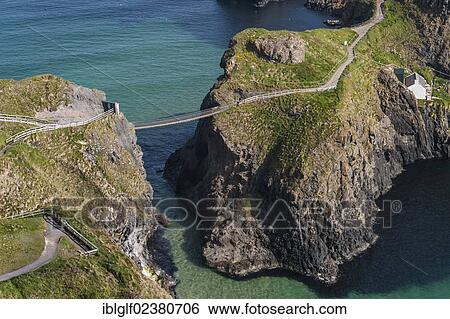 Stock Photograph - "Carrick-a-Rede Bridge, suspension bridge, Moyle, Northern Ireland, United Kingdom, Europe". Fotosearch