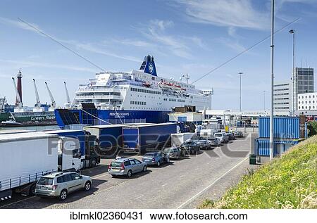"Cars and trucks are lined up at the ferry port of Ijmuiden, Princess Seaways ferry, North Holland, the Netherlands, Europe" View Large Photo Image Stock Image - "Cars and trucks are lined up at the ferry port of Ijmuiden, Princess Seaways ferry, North Holland, the Netherlands, Europe". Fotosearch