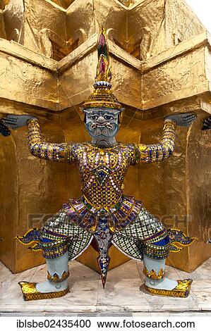 "Caryatid, guardian of the Golden Chedi, Wat Phra Kaeo, Krung Thep, Bangkok, Thailand, Asia" View Large Photo Image Stock Image - "Caryatid, guardian of the Golden Chedi, Wat Phra Kaeo, Krung Thep, Bangkok, Thailand, Asia". Fotosearch