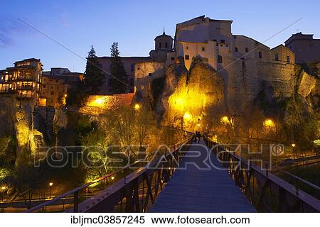 "Casas Colgandas, or hanging houses, at dusk, Cuenca, UNESCO World Heritage Site, Castilla La Mancha, Spain, Europe" View Large Photo Image Stock Photography - "Casas Colgandas, or hanging houses, at dusk, Cuenca, UNESCO World Heritage Site, Castilla La Mancha, Spain, Europe". Fotosearch