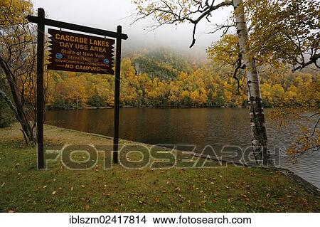 Picture - Cascades Lake in autumn colours, Adirondacks, Upstate New York, USA. Fotosearch
