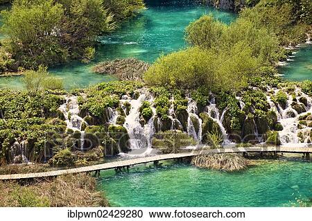 "Cascades of water running over the travertine deposits between the lakes of Plitvice, Plitvice Lakes National Park, UNESCO World Heritage Site, Croatia, Europe" View Large Photo Image Stock Image - "Cascades of water running over the travertine deposits between the lakes of Plitvice, Plitvice Lakes National Park, UNESCO World Heritage Site, Croatia, Europe". Fotosearch