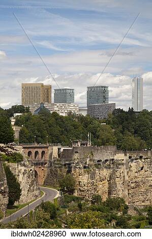 "Casemates in the Grund district, the skyscrapers of the Kirchberg Plateau at the back, lower town, Luxembourg City, Luxembourg, Europe, PublicGround, Europe" View Large Photo Image Stock Image - "Casemates in the Grund district, the skyscrapers of the Kirchberg Plateau at the back, lower town, Luxembourg City, Luxembourg, Europe, PublicGround, Europe". Fotosearch