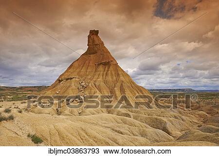 "Castildetierra or Castil de Tierra rock formation, Bardenas Reales Natural Park, biosphere reserve, Navarre, Spain, Europe" View Large Photo Image Stock Image - "Castildetierra or Castil de Tierra rock formation, Bardenas Reales Natural Park, biosphere reserve, Navarre, Spain, Europe". Fotosearch