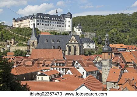 Stock Image - "Castle and historic town centre, Stolberg, Harz, Saxony-Anhalt, Germany, Europe". Fotosearch