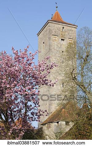 Stock Photo - "Castle Gate, Rothenburg ob der Tauber, Romantic Road, Franconia, Bavaria, Germany, Europe". Fotosearch