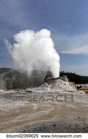 "Castle Geyer, Yellowstone National Park, Wyoming, USA" View Large Photo Image Stock Photo - "Castle Geyer, Yellowstone National Park, Wyoming, USA". Fotosearch
