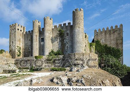 Stock Photography - "Castle, Obidos, Leiria District, Portugal, Europe". Fotosearch