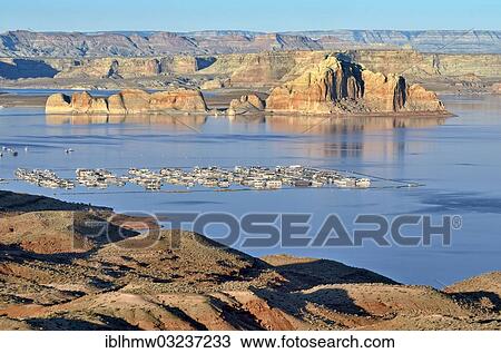 "Castle Rock with Wahweap Marina, Lake Powell, Page, Arizona, United States, North America" View Large Photo Image Stock Image - "Castle Rock with Wahweap Marina, Lake Powell, Page, Arizona, United States, North America". Fotosearch