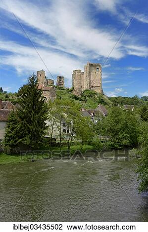 "Castle ruins, Herisson, Allier department, Auvergne, France, Europe" View Large Photo Image Stock Image - "Castle ruins, Herisson, Allier department, Auvergne, France, Europe". Fotosearch