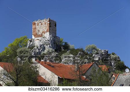 Stock Photograph - "Castle ruins near Mikulov, Okres Breclav, Czech Republic, Europe". Fotosearch