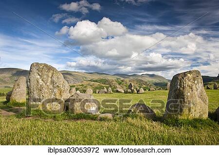 Stock Image - "Castlerigg Stone Circle, Lake District, England, United Kingdom, Europe". Fotosearch