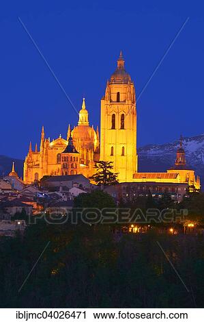 "Cathedral at dusk, Segovia, Region of Castile and Leon, Spain, Europe" View Large Photo Image Stock Image - "Cathedral at dusk, Segovia, Region of Castile and Leon, Spain, Europe". Fotosearch