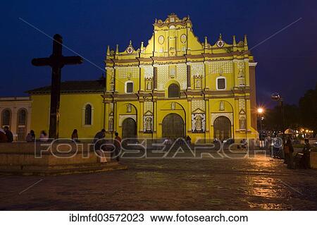 "Cathedral at night, San Cristobal de las Casas, Chiapas, Mexico, North America" View Large Photo Image Stock Image - "Cathedral at night, San Cristobal de las Casas, Chiapas, Mexico, North America". Fotosearch