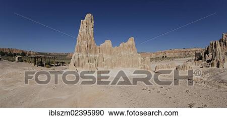 Stock Image - "Cathedral Caves Formation, Cathedral Gorge State Park, Caliente Caldera Complex, Nevada, USA". Fotosearch