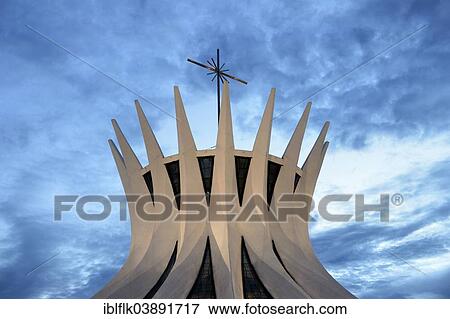 "Cathedral of Brasilia, Catedral Metropolitana Nossa Senhora Aparecida, by architect Oscar Niemeyer, Brasilia, Federal District, Distrito Federal do Brasil, Brazil, South America" View Large Photo Image Stock Photo - "Cathedral of Brasilia, Catedral Metropolitana Nossa Senhora Aparecida, by architect Oscar Niemeyer, Brasilia, Federal District, Distrito Federal do Brasil, Brazil, South America". Fotosearch