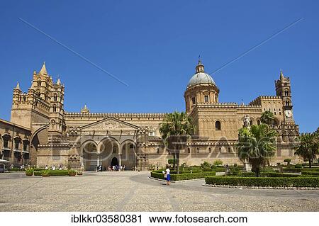 Stock Image - "Cathedral of Maria Santissima Assunta, Palermo, Province of Palermo, Sicily, Italy, Europe". Fotosearch