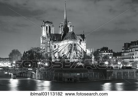 "Cathedral of Notre-Dame de Paris at night, Paris, Ile-de-France, France, Europe" View Large Photo Image Stock Image - "Cathedral of Notre-Dame de Paris at night, Paris, Ile-de-France, France, Europe". Fotosearch