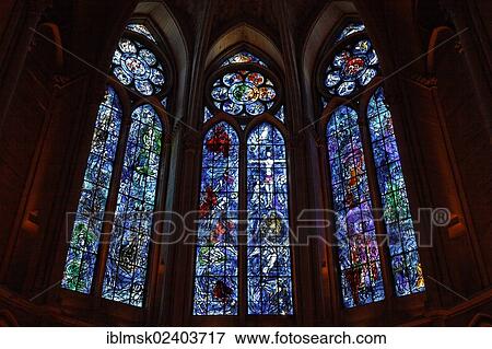 "Cathedral of Notre Dame, Reims, stained-glass windows by Chagall, Via Francigena, department of Marne, Champagne-Ardenne region, France, Europe" View Large Photo Image Stock Photo - "Cathedral of Notre Dame, Reims, stained-glass windows by Chagall, Via Francigena, department of Marne, Champagne-Ardenne region, France, Europe". Fotosearch