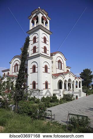 Stock Photo - "Cathedral of Saint Paul and Saint Astius, Orthodox cathedral, Kisha e apostull Paulis dhe e shen Astit, Durres, Durres County, Albania, Europe". Fotosearch