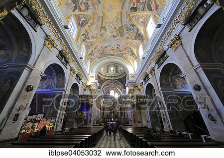 Stock Image - "Cathedral of St. Nicholas, interior, Ljubljana, Slovenia, Europe". Fotosearch