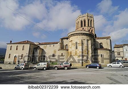 Stock Photo - "Cathedral, Saint Lizier, Midi-Pyrenees, Pyrenees, departement of Ariege, France, Europe, PublicGround, Europe". Fotosearch