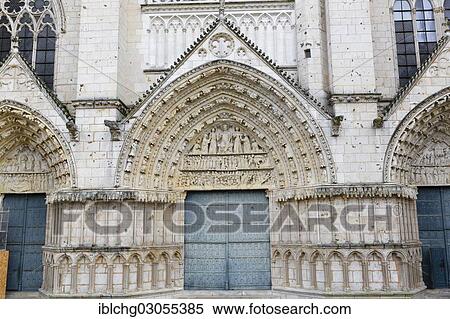 Stock Photography - "Cathedrale Saint-Pierre de Poitiers, or Poitiers Cathedral, great west door, Poitiers, Vienne, Poitou-Charentes, France, Europe". Fotosearch