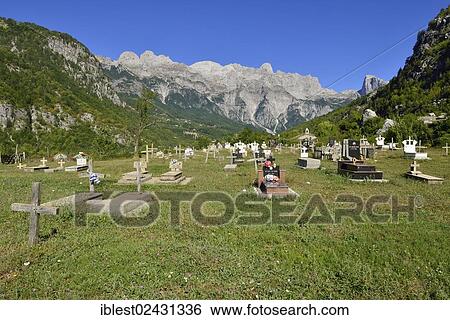 "Catholic cemetery in Theth or Thethi, Theth National Park, Albanian Alps, Albania, The Balkans, Europe" View Large Photo Image Stock Photograph - "Catholic cemetery in Theth or Thethi, Theth National Park, Albanian Alps, Albania, The Balkans, Europe". Fotosearch