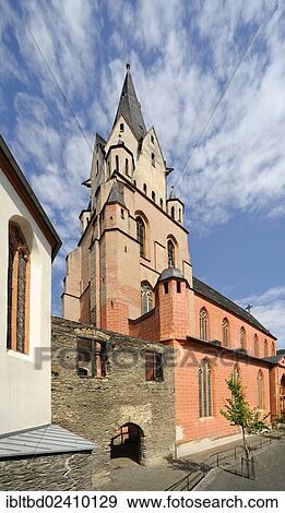 Stock Photo - "Catholic Church of Our Lady, Oberwesel, UNESCO World Cultural Heritage Site, Upper Middle Rhine Valley, Rhineland-Palatinate, Germany, Europe". Fotosearch