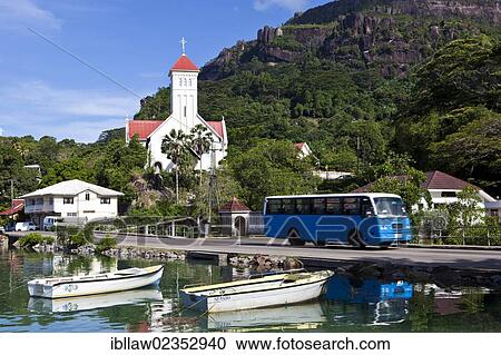 "Catholic Church on the east coast of the island of Mahe, Seychelles, Africa, Indian Ocean, Africa" View Large Photo Image Stock Image - "Catholic Church on the east coast of the island of Mahe, Seychelles, Africa, Indian Ocean, Africa". Fotosearch